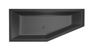 Xenz Society Compact hoekbad acryl 170x75 cm ebony mat zwart