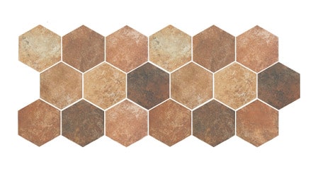 Hexagon vloer en wandtegel Pompei marron 20×24 (1)