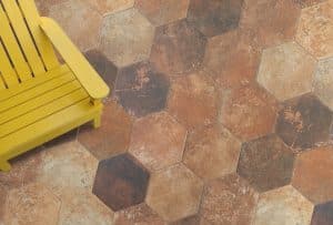 Hexagon vloer en wandtegel Pompei marron 20×24 (2)