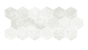 Hexagon wandtegel Pompei wit decor 20×24