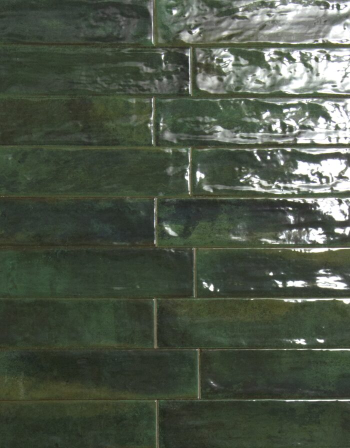 Hollandse handvorm wandtegel Brunei Verde groen 6,5×25