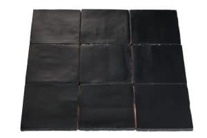Hollandse handvorm wandtegel mat zwart 13×13