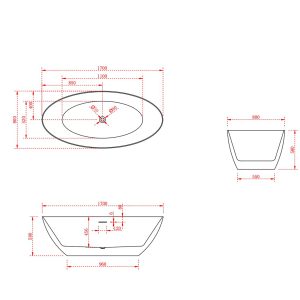 Sanico Veneti├½ vrijstaand bad 170×80 wit