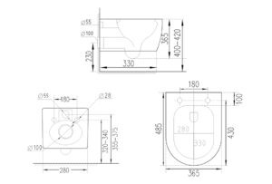 Delivo Tornado hangtoilet met softclose zitting glans wit