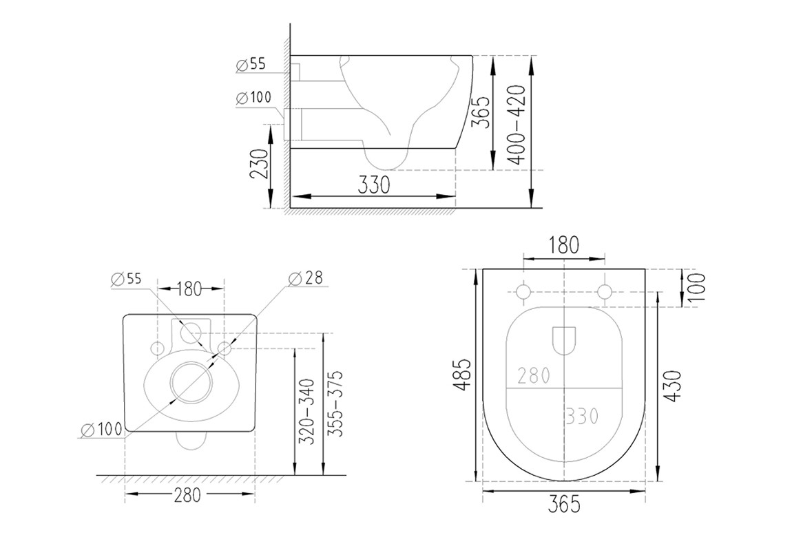 Delivo Tornado hangtoilet met softclose zitting glans wit