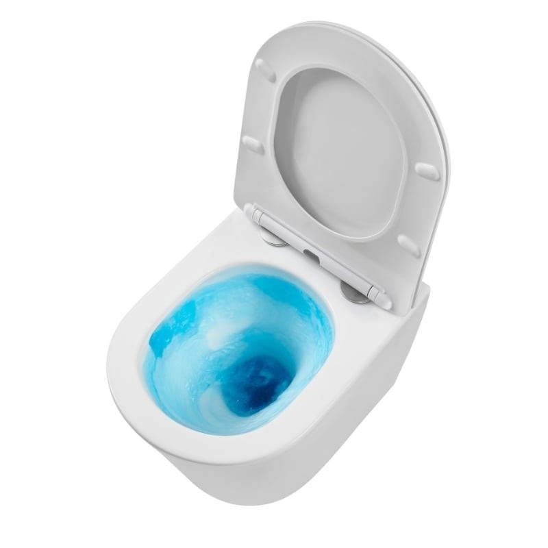 Sanisense Turboflush hangtoilet met softclose zitting glans wit Sanisense Turboflush hangtoilet met softclose zitting glans wit