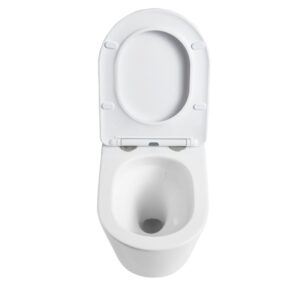 Sanisense Turboflush hangtoilet met softclose zitting glans wit Sanisense Turboflush hangtoilet met softclose zitting glans wit
