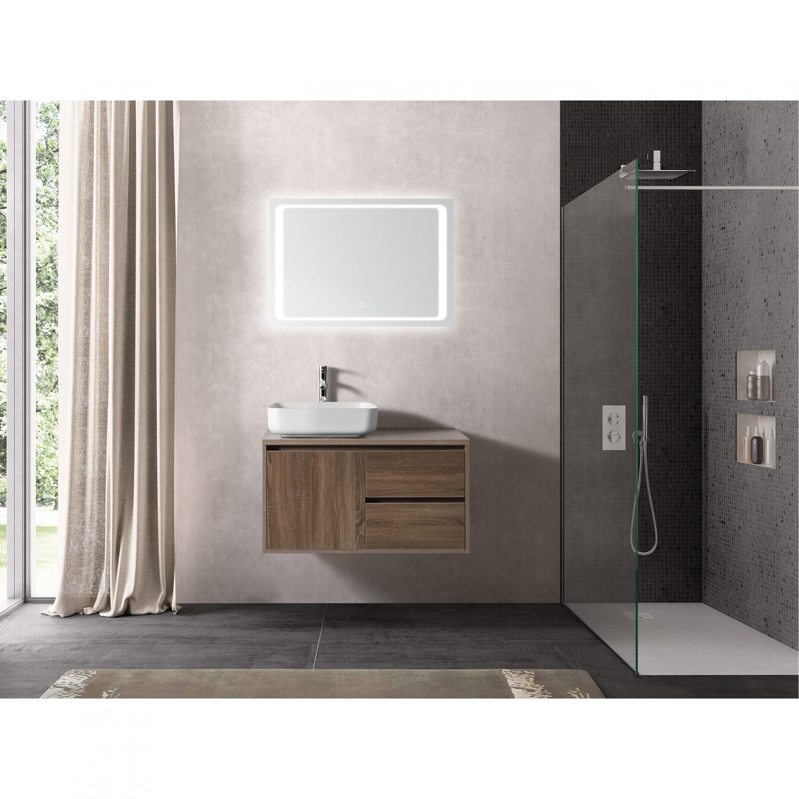 Sanico Oxford badmeubel met waskom 80 cm hout