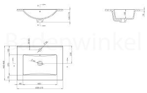 Wastafel-60cm-met-kraangat-lijntekening-BW