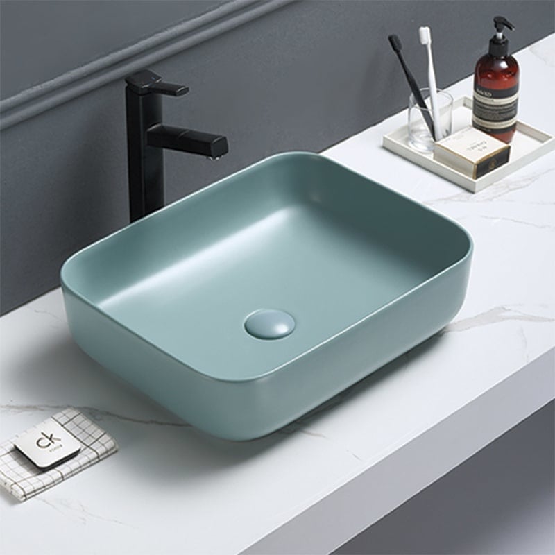 Sanisense Toscane waskom incl clickwaste licht groen 50x39 cm