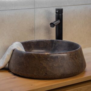 Sanisense waskom marmer Mokka Brown 41 cm - Sanisense waskom marmer Mokka Brown 41 cm