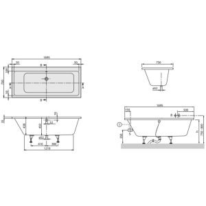 Villeroy & Boch Subway bubbelbad 170×75 cm met RB2 whirlpool elektrisch wit tt Villeroy & Boch Subway bubbelbad 170×75 cm met RB2 whirlpool elektrisch wit tt