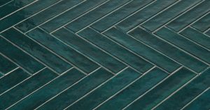 Wandtegel Opaco Scuro 6,5x25 - Turquoise visgraat1