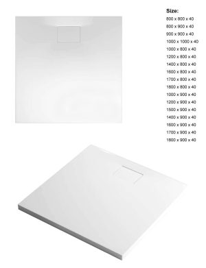 Xenz Flat Zero 80x90 douchevloer wit