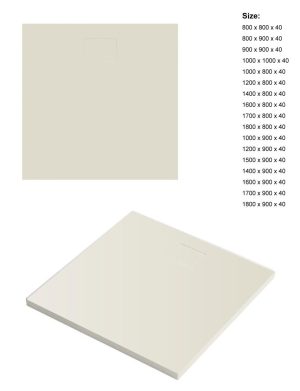 Xenz Flat Zero 140x80 douchevloer pergamon