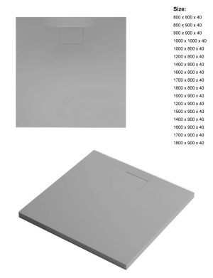 Xenz Flat Zero 140x80 douchevloer cement