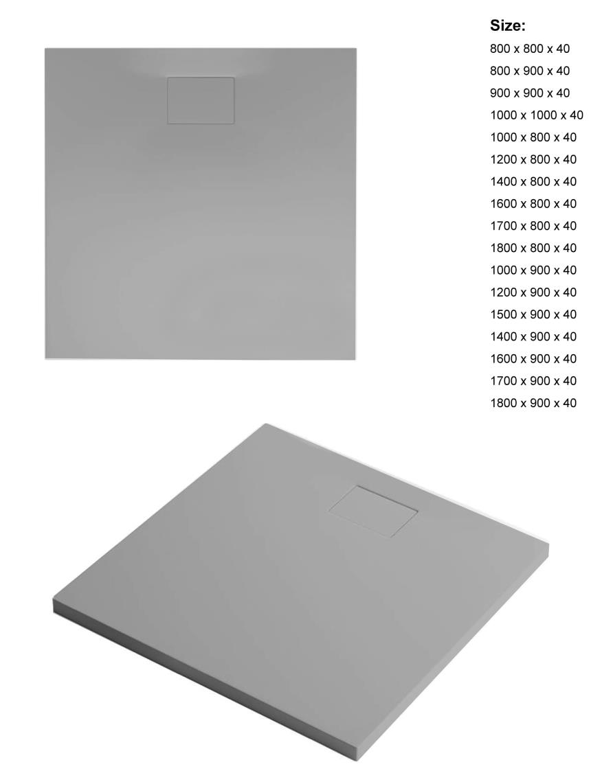 Xenz Flat Zero 170x80 douchevloer cement