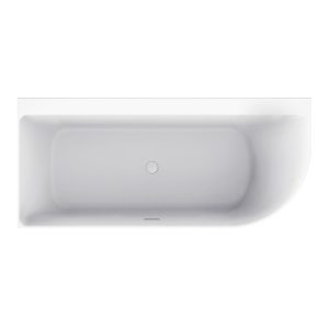 Wiesbaden Zenn half vrijstaand hoekbad 180×80 cm links wit