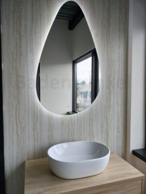 Sanico Leiria druppel spiegel 60×100 met verlichting en verwarming