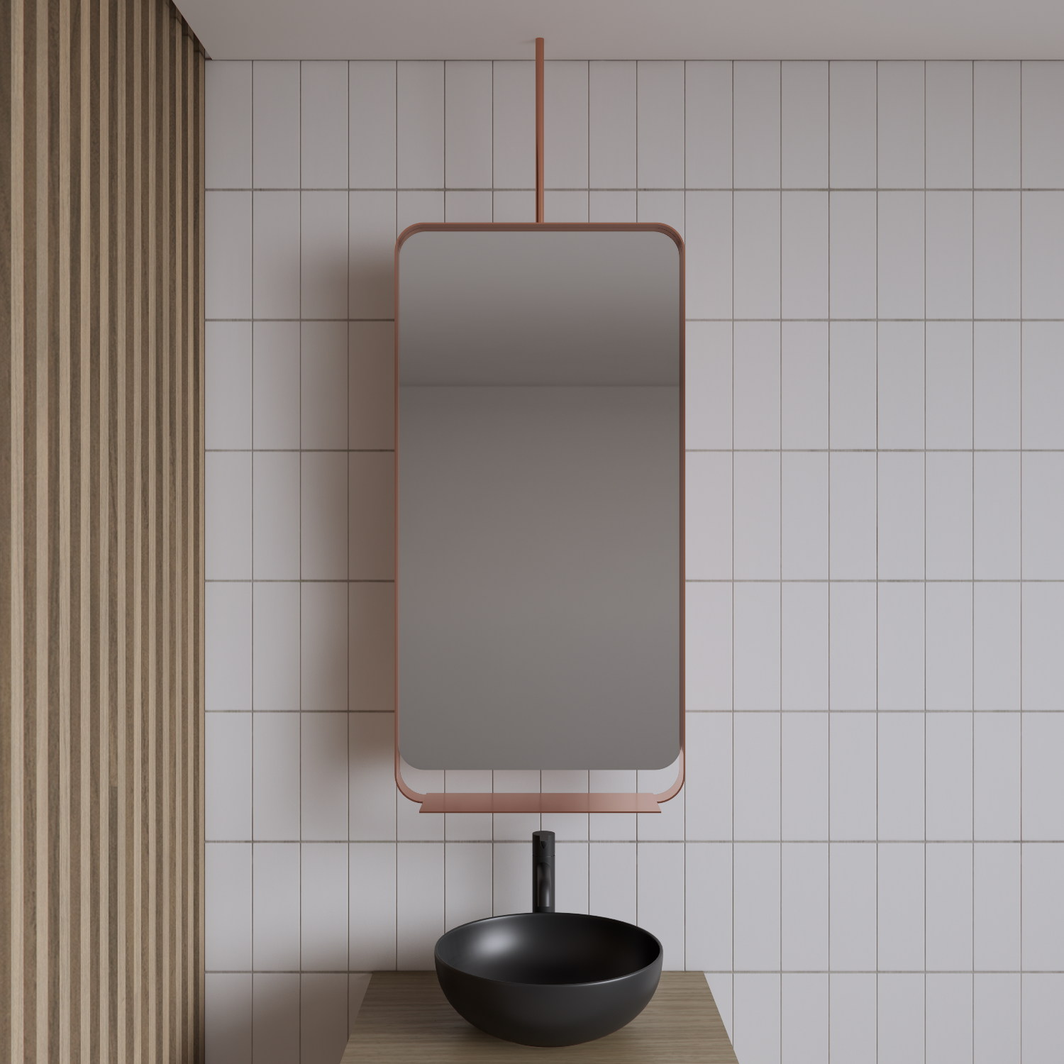 Gliss Design Astra badkamer spiegel koper rosé 50×100 cm