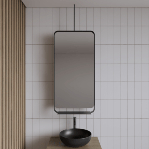 Gliss Design Astra badkamer spiegel mat zwart 50x100 cm