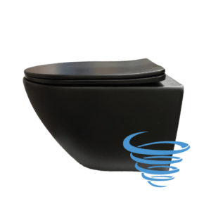 Delivo Tornado hangtoilet met softclose zitting mat zwart - Delivo Tornado hangtoilet met softclose zitting mat zwart