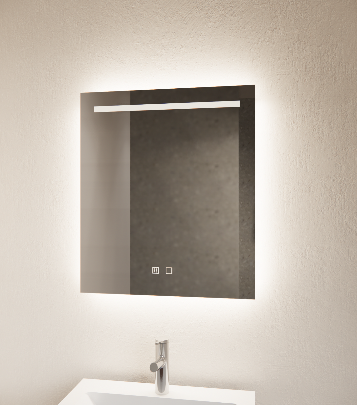Gliss Design Led badkamer spiegel horizontaal 80×70 cm