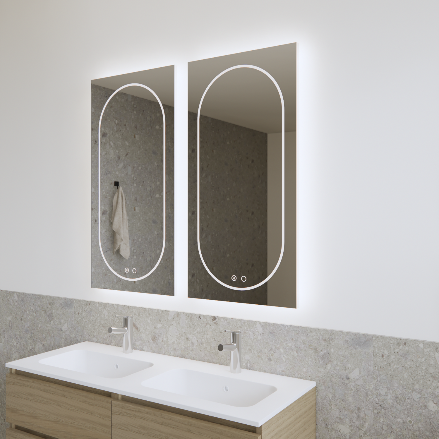 Gliss Design Nova badkamer spiegel verticaal 50×100 cm