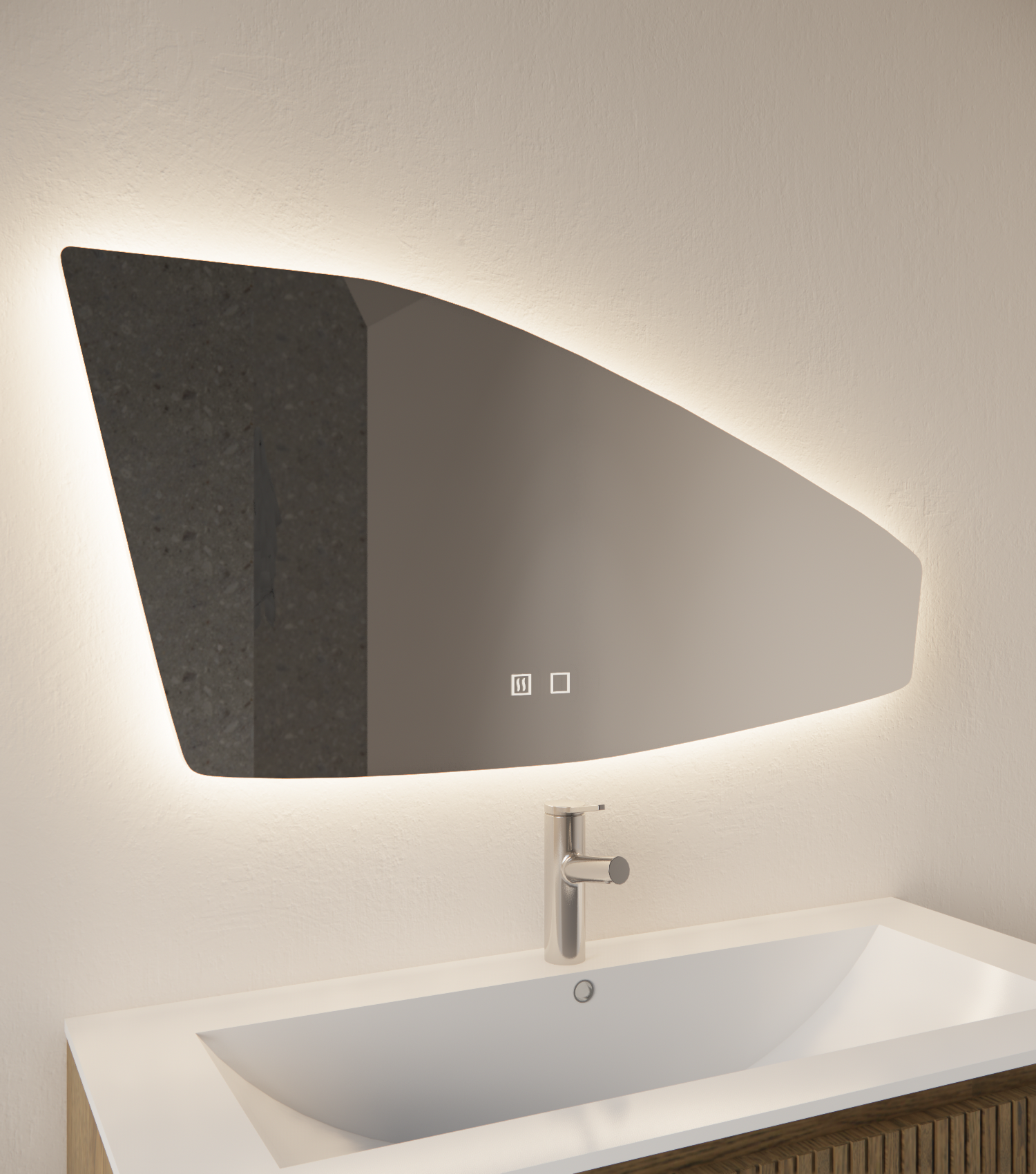 Gliss Design Tartaros badkamer spiegel 160×60 cm