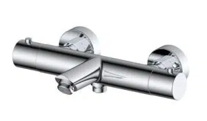 Sanisense Hannover badthermostaat chroom - badmengkraan opbouw thermostatisch rond chroom