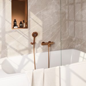 Brauer Copper Edition thermostatische badkraan koper geborsteld PVD set 3