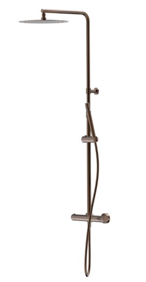 Xenz Duero regendouche 30 cm thermostatisch telescopisch brons PVD