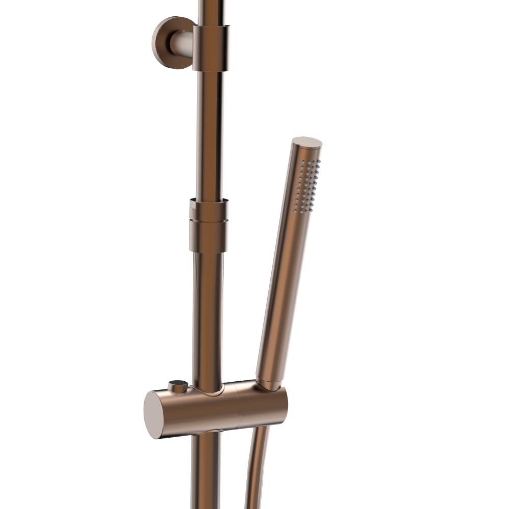 Xenz Duero regendouche 30 cm thermostatisch telescopisch brons PVD