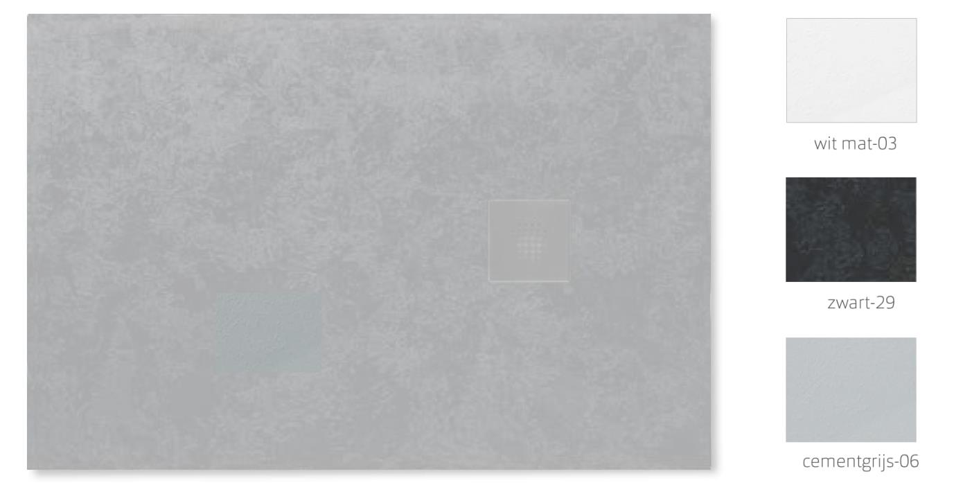 Xenz Forte 75x170 douchevloer incl afvoer en cover cement