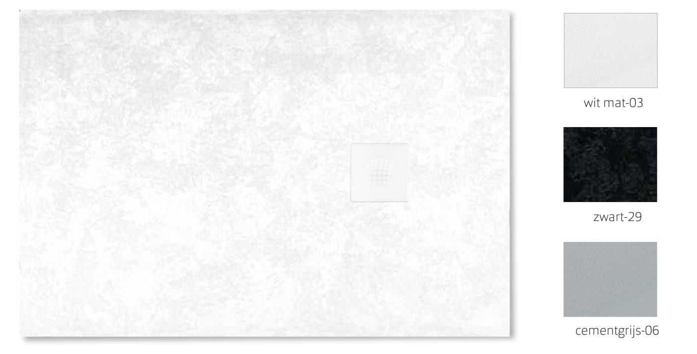 Xenz Forte 80x120 douchevloer incl afvoer en cover mat wit