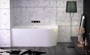 Xenz Zara 155×80 cm half vrijstaand hoekbad links glans wit