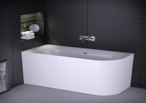 Xenz Zara 180×80 cm half vrijstaand hoekbad links glans wit