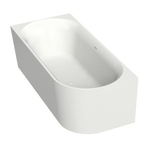 Xenz Zara 180×80 cm half vrijstaand hoekbad links mat wit