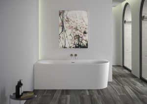 Xenz Zara 180×80 cm half vrijstaand hoekbad links mat wit