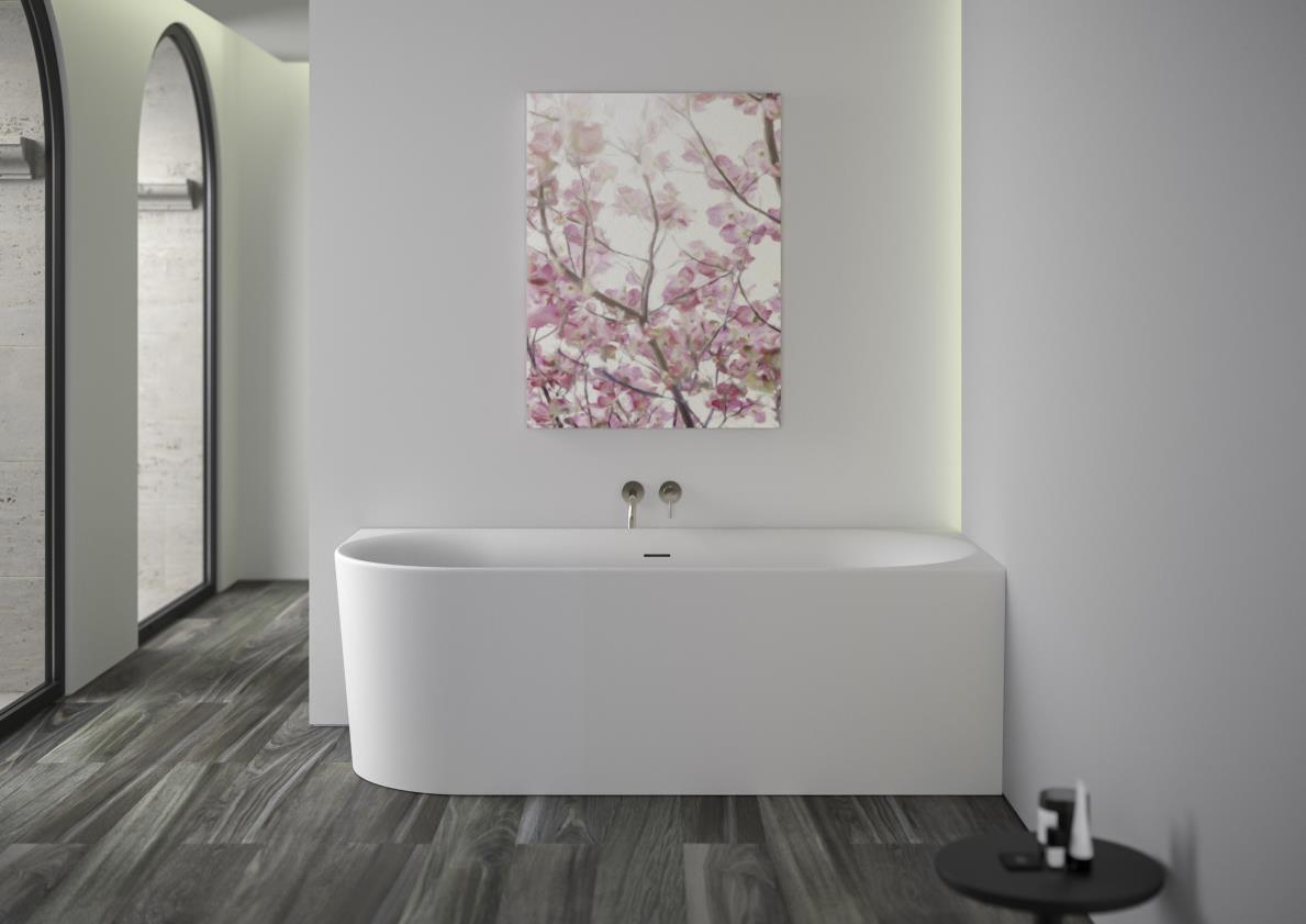 Xenz Zara 180×80 cm half vrijstaand hoekbad rechts mat wit