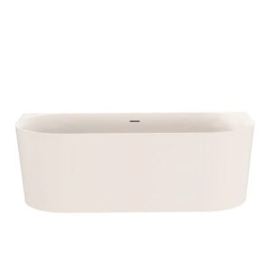 Xenz Zara 155x80 cm half vrijstaand bad crème mat - Xenz Zara creme mat half vrijstaand