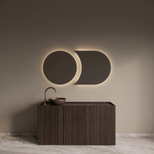 Gliss Design Eris badkamer spiegel 70 + 80x70 cm