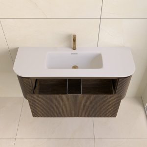 Sanisense Villena wastafelmeubel 120 cm eiken gefineerd met solid surface wastafel (kopie)