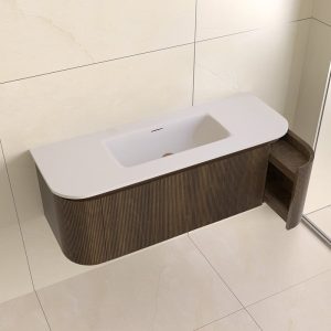 Sanisense Villena wastafelmeubel 120 cm eiken gefineerd met solid surface wastafel (kopie)
