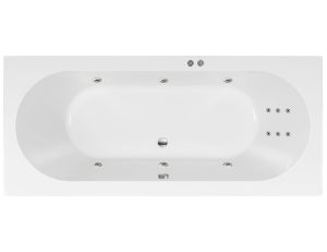 Bestbad Karina bubbelbad 180x80 cm met RB1 hydro whirlpool wit - Bestbad Karina RB1 hydro 6 rugjets 6 zij jets