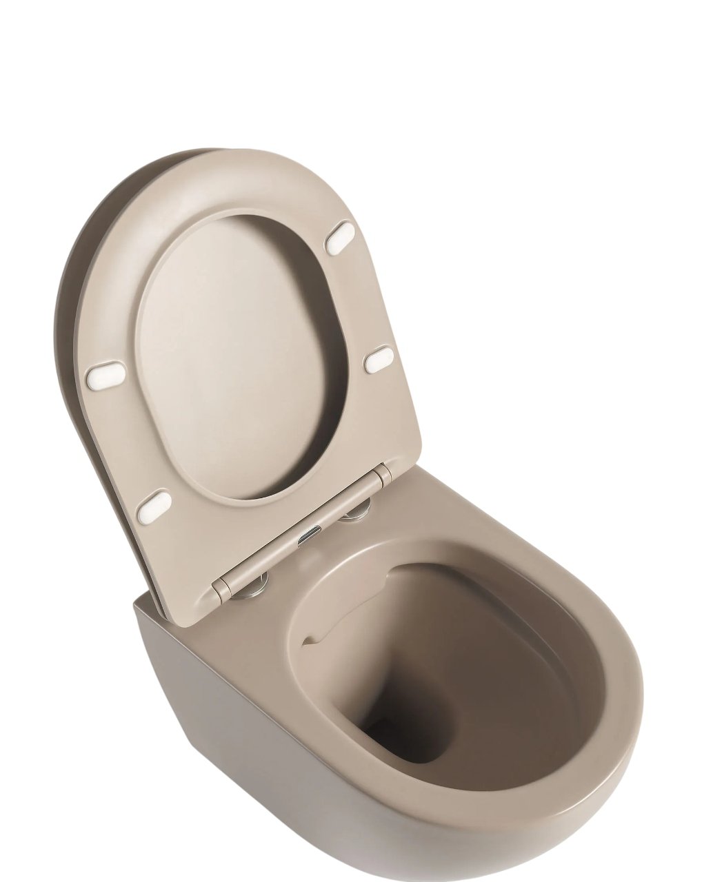 Sanisense Color hang toilet mat zand beige rimfree met softclose zitting