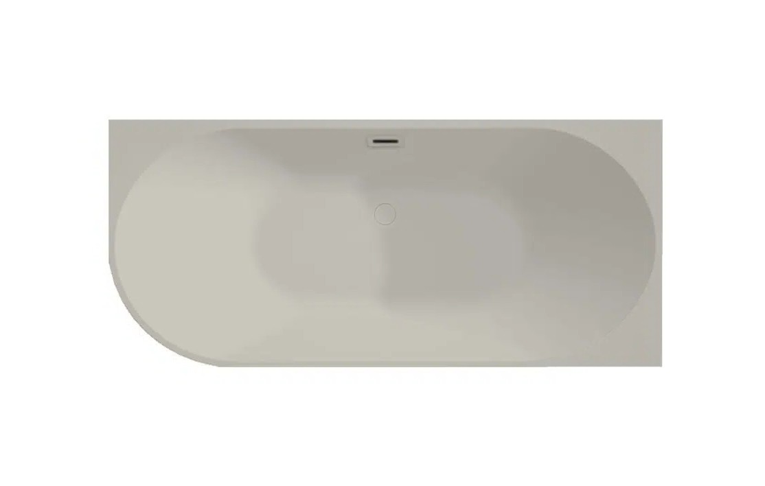 Xenz Milan 180×80 cm half vrijstaand hoekbad rechts mat zand met sleuf overloop