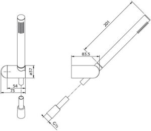 Xenz Duero badset handdouche brons