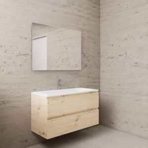 Gliss Design wastafelmeubel 100 cm Artisan Oak met wastafel wit (2)