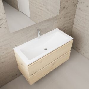 Gliss Design wastafelmeubel 100 cm Artisan Oak met wastafel wit (3)